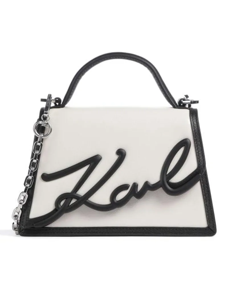 Karl Lagerfeld Signature Borsa a tracolla bianco/nero Bianco