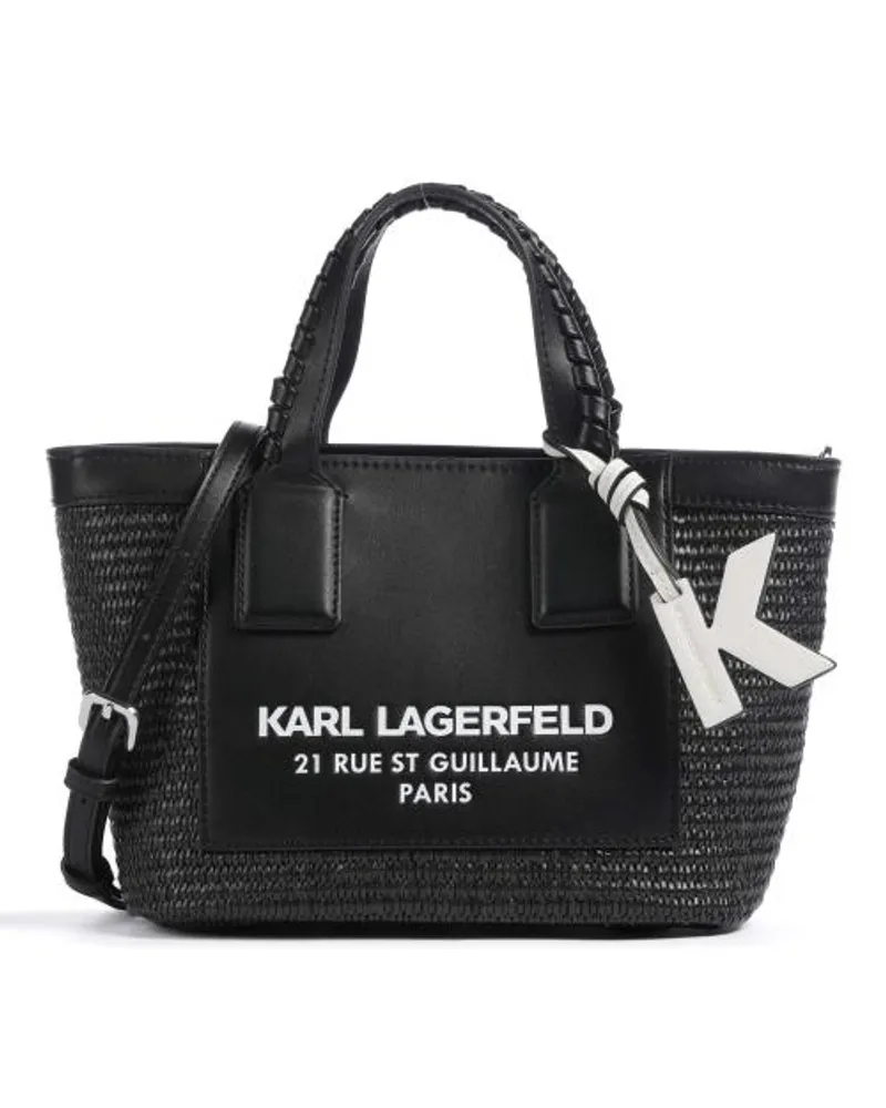 Karl Lagerfeld Raffia SM Borsa a mano nero Nero