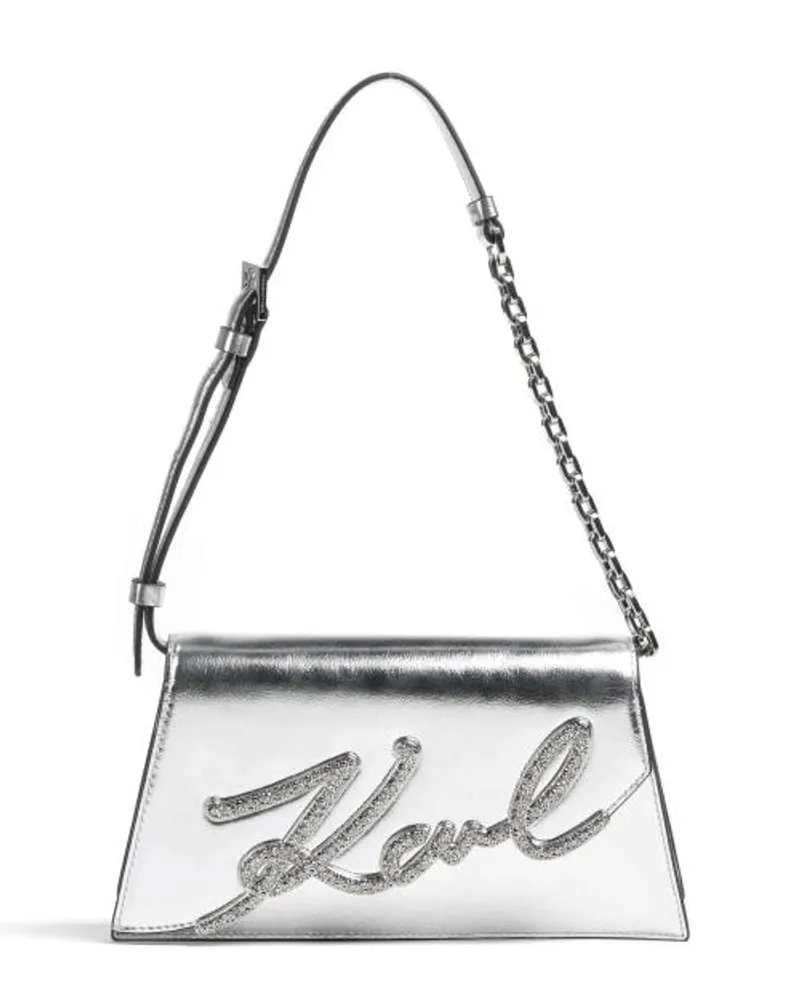 Karl Lagerfeld Signature Borsa a spalla argento Argento