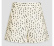 Printed cotton-poplin shorts - White