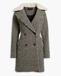 Rag & Bone Mina double-breasted houndstooth wool-blend tweed coat - Black Black