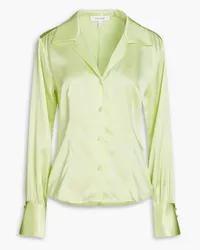 Frame Denim The Femme stretch-silk satin shirt - Green Green