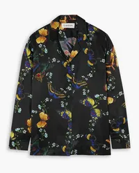 Lanvin Printed silk-satin shirt - Black Black