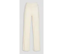 Briella jacquard-knit flared pants - White