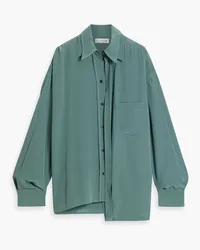 Victoria Beckham Layered silk crepe de chine blouse - Green Green