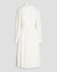 Mikael Aghal Gathered crepe de chine midi dress - White White