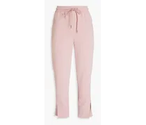 Cropped crepe tapered pants - Pink