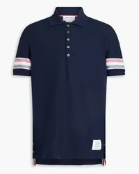 Thom Browne Striped cotton polo shirt - Blue Blue