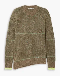 Stella McCartney Asymmetric striped knitted sweater - Brown Brown