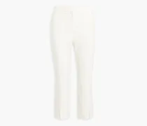 Bianca cropped cotton-blend slim-leg pants - White