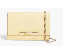 Bow-detailed leather clutch - Yellow