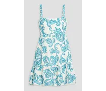 Alice Olivia - Khira embroidered voile mini dress - Blue