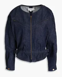 Frame Denim Zip-detailed denim jacket - Blue Blue