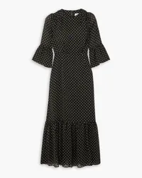 Cefinn Tibi polka-dot -crepe midi dress - Black Black