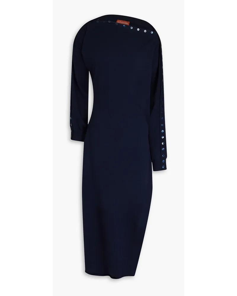 Altuzarra Button-detailed wool-blend midi dress - Blue Blue