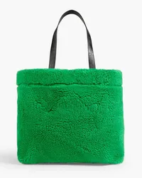 STAND Shopping faux shearling tote - Green Green