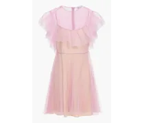 Pleated tulle mini dress - Pink