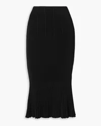 GALVAN Atlanta pleated ribbed stretch-knit skirt - Black Black