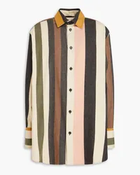 J.W.Anderson Striped cotton-flannel shirt - Neutral Neutral