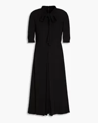 Valentino Garavani Pleated pussy-bow cady midi dress - Black Black