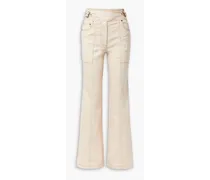 Albie belted high-rise wide-leg jeans - Neutral