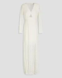 SEMSEM Embroidered mesh gown - White White