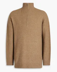 Nanushka Brushed knitted half-zip sweater - Brown Brown