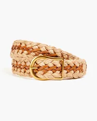 Zimmermann Braided leather and faux raffia belt - Brown Brown