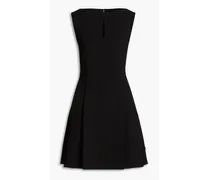 Pleated crepe mini dress - Black