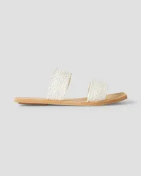 St. Agni Clea woven leather slides - White White