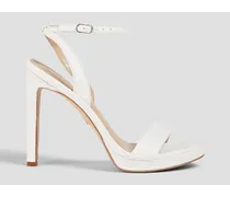 Leather platform sandals - White
