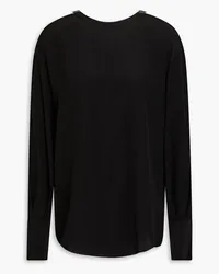 Brunello Cucinelli Cutout silk crepe de chine blouse - Black Black