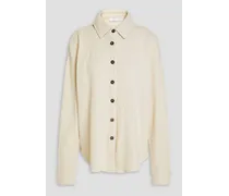 Waffle-knit cotton shirt - White