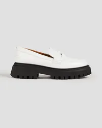 Maje Leather platform loafers - White White