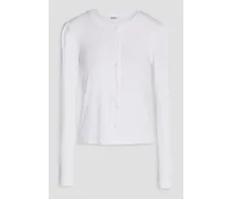 Ribbed jersey cardigan - White