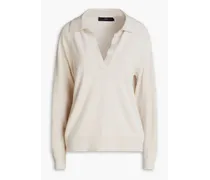 Gladiolus cashmere polo sweater - White