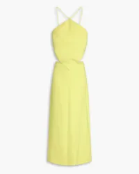 Emilio Pucci Cutout twill midi dress - Yellow Yellow