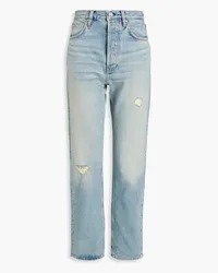 Totême Distressed mid-rise tapered jeans - Blue Blue