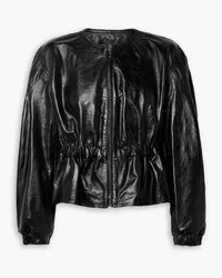 Ulla Johnson Briar cropped glossed-leather jacket - Black Black