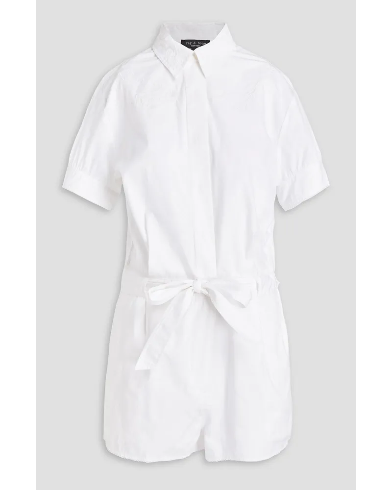 Rag & Bone Embroidered cotton playsuit - White White