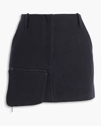 tibi Wool-blend felt mini skirt - Blue Blue