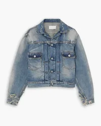 Maison Margiela Cropped distressed denim jacket - Blue Blue