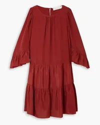 See by Chloé Tiered gathered crepe de chine dress - Red Red