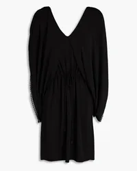 See by Chloé Lace-trimmed jersey mini dress - Black Black