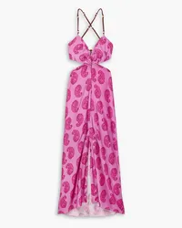 ViX Leela cutout printed woven dress - Pink Pink