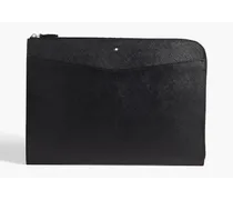Portfolio textured-leather pouch - Black - OneSize
