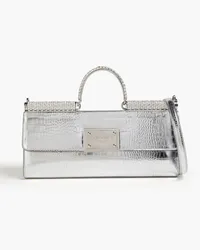 Dolce & Gabbana Sicily metallic croc-effect leather tote - Metallic Metallic