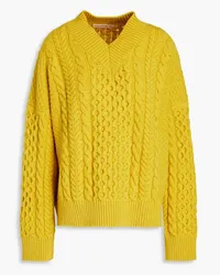 &Daughter Cable-knit wool sweater - Yellow Yellow