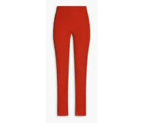 Stretch-gabardine high-rise leggings - Red
