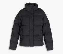 Quilted wool-blend flannel down jacket - Gray